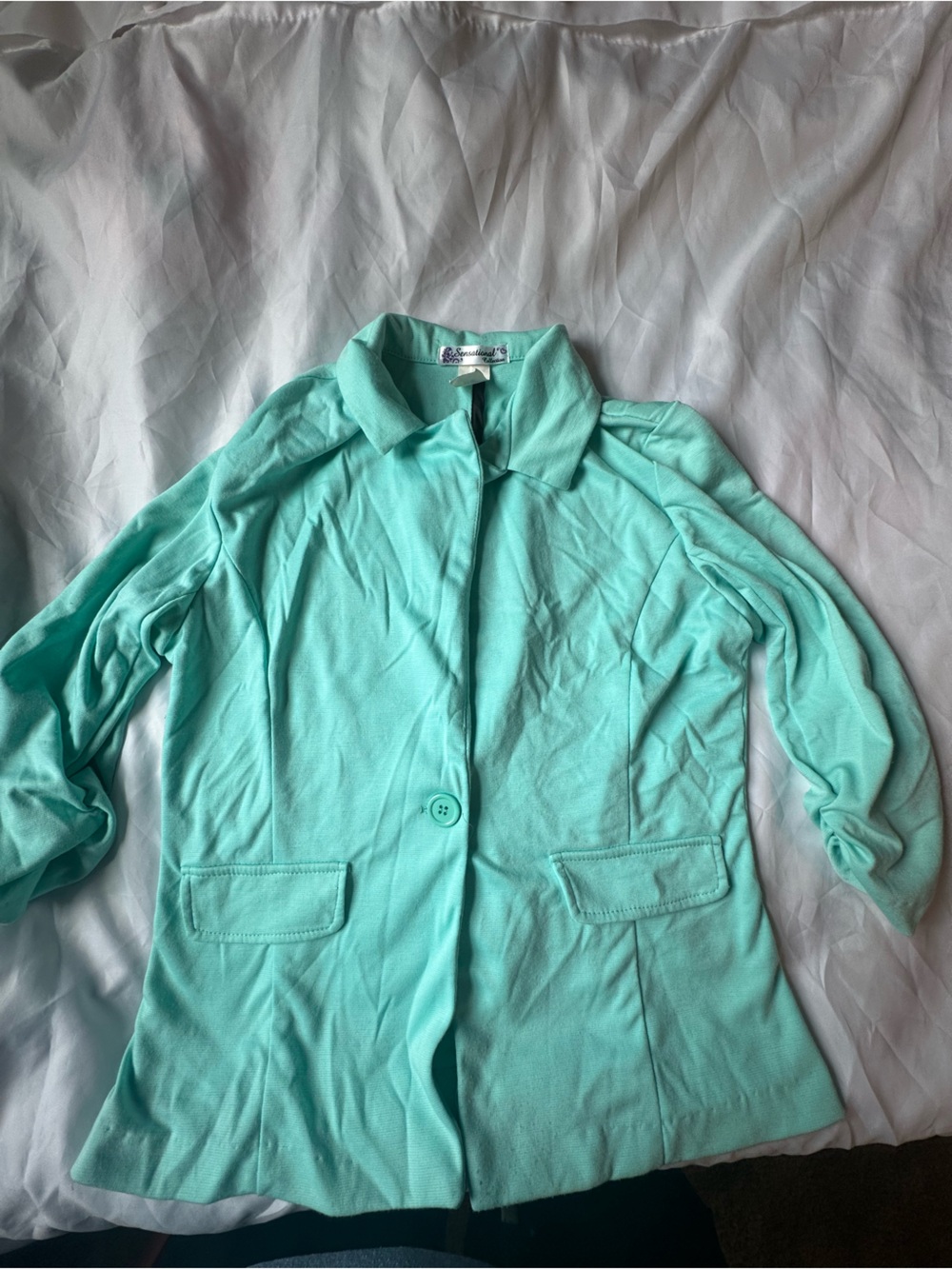 Light Aqua Women's Single-Button Jacket